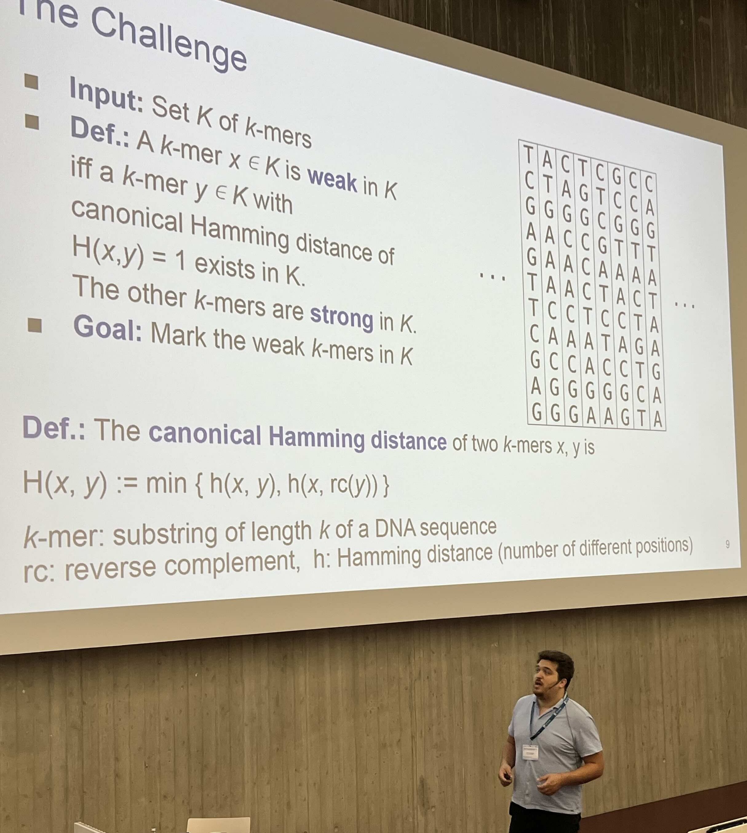 Jens Zentgraf talking about weak k-mer identification